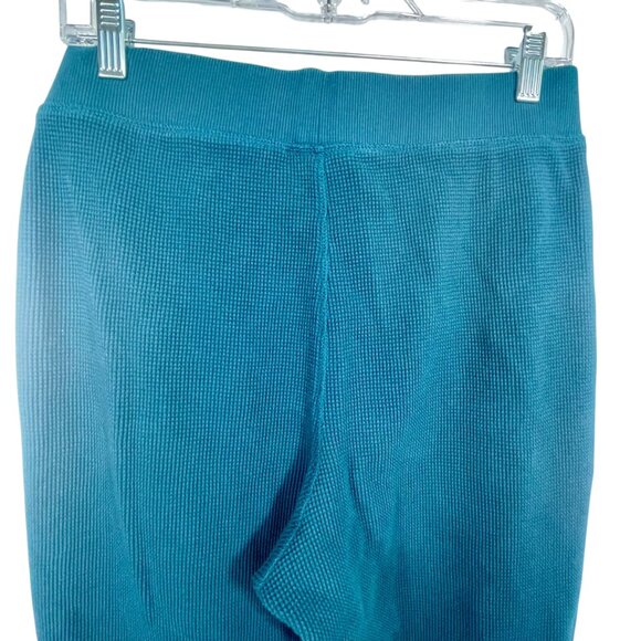 Pact Waffle Knit Joggers Pull-On Organic Cotton Teal Women Size L Elastic Waist - Picture 9 of 12